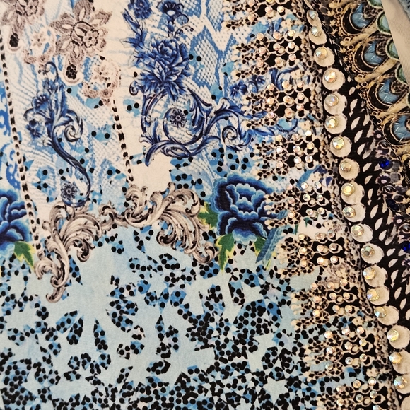 NWT Gorgeous La Moda True Colors Crystal Embellished  Bathing Suit SZ Med - Picture 14 of 16